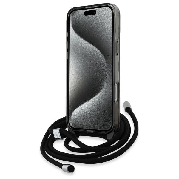 Karl Lagerfeld IML Crossbody Monogram Karl & Choupette Head MagSafe Case for iPhone 16 Pro Max - Black