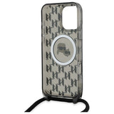 Karl Lagerfeld IML Crossbody Monogram Karl & Choupette Head MagSafe Case for iPhone 16 Pro Max - Black