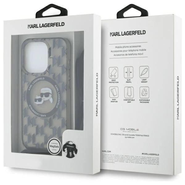 Karl Lagerfeld IML Crossbody Monogram Karl & Choupette Head MagSafe Case for iPhone 16 Pro Max - Black
