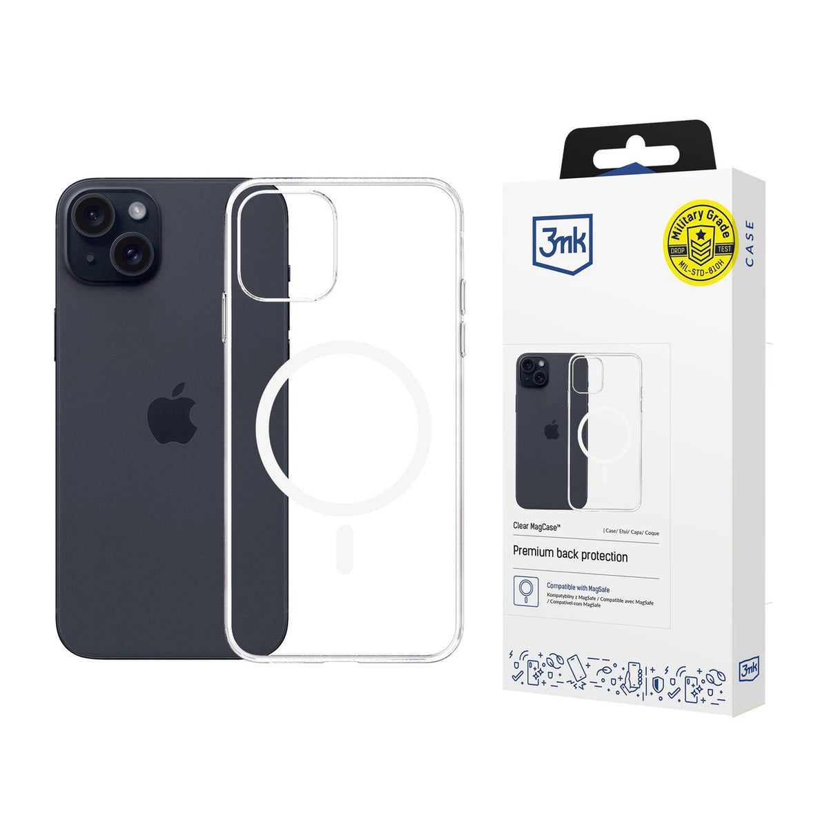 3mk Clear MagCase til Apple iPhone 15 - gennemsigtigt