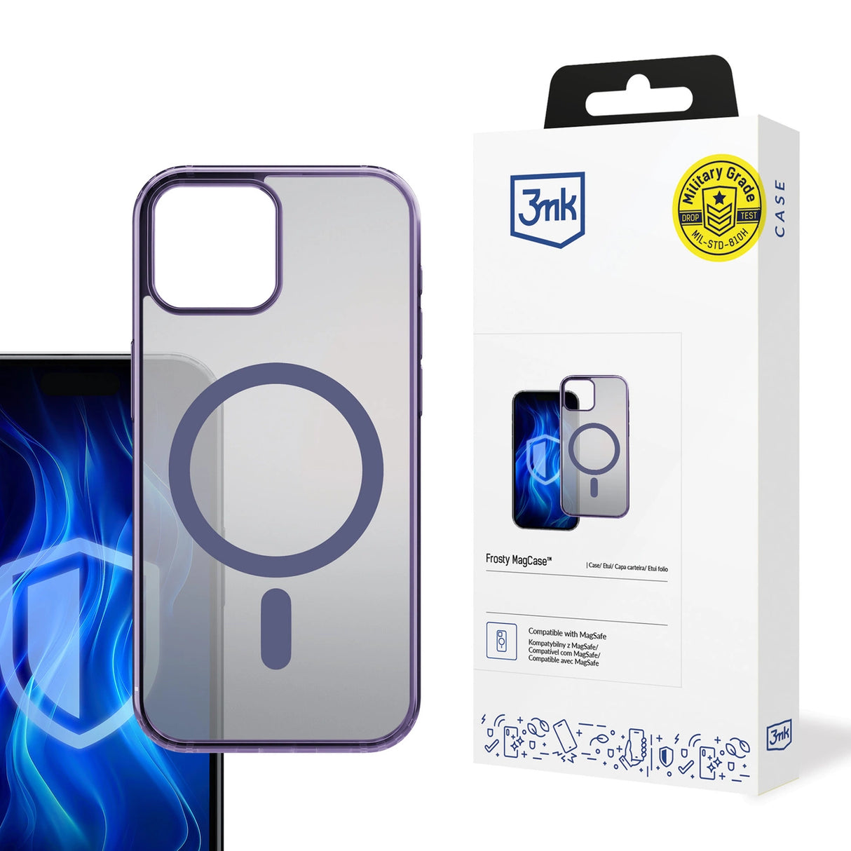 3mk Frosty MagCase Purple Case til Apple iPhone 15 - lilla