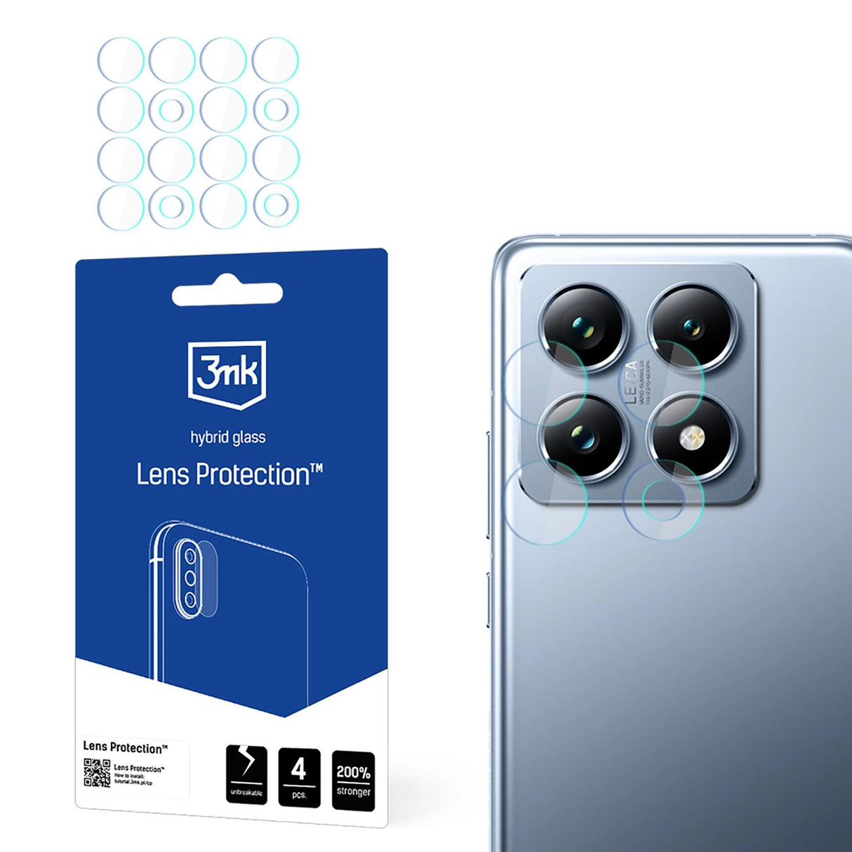 Hybridglas til kameraobjektiv 3mk Linsbeskyttelse til Xiaomi 14T / 14T Pro