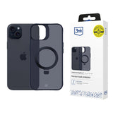3mk Smoke Case Mag&Stand til Apple iPhone 15 plus - sort