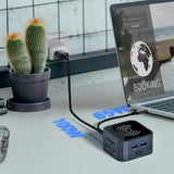 Hub USB-C 12 in 1 Wozinsky WHBC09Y8S multifunctional, with wireless charging function, aluminum, with 15 cm cable - gray