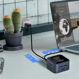 Hub USB-C 12 i 1 Wozinsky WHBC09Y8S multifunktionel, med trådløs opladningsfunktion, aluminium, med 15 cm kabel - grå