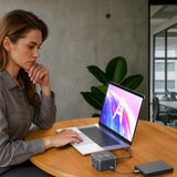 Hub USB-C 12 i 1 Wozinsky WHBC09Y8S multifunktionel, med trådløs opladningsfunktion, aluminium, med 15 cm kabel - grå