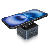 Hub USB-C 12 i 1 Wozinsky WHBC09Y8S multifunktionel, med trådløs opladningsfunktion, aluminium, med 15 cm kabel - grå