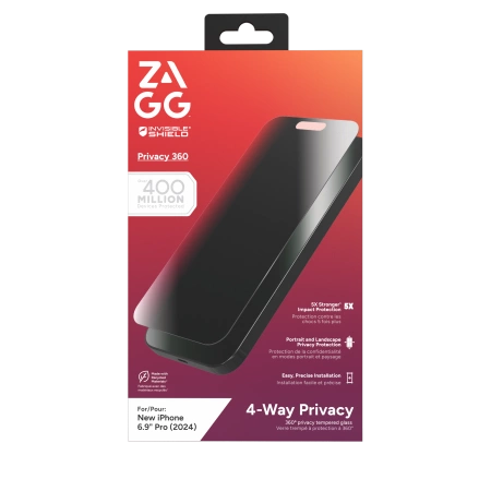 ZAGG InvisibleShield Glass Elite Privacy 360 til iPhone 16 Pro Max