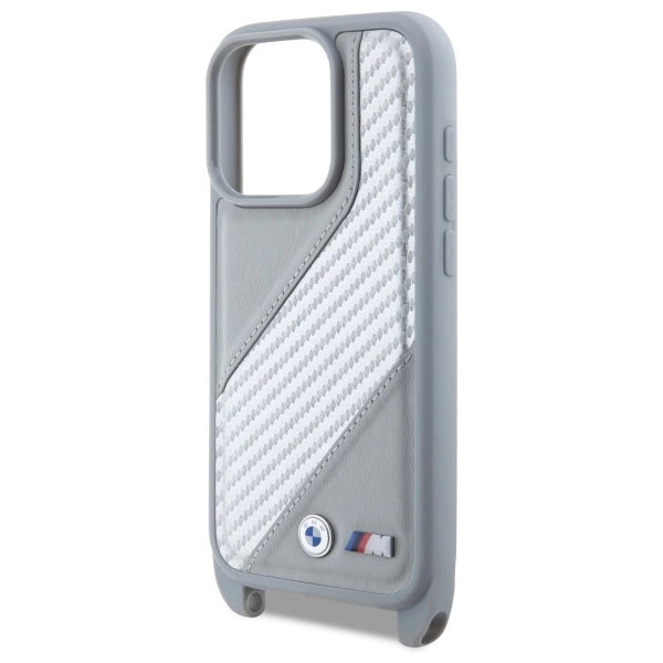 BMW M Edition Carbon Stripe & Strap iPhone 16 Pro Case - Grå