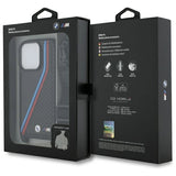 BMW M Edition Carbon Tricolor Lines & Strap Case til iPhone 16 Pro - sort