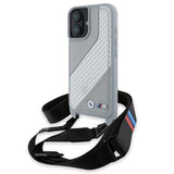 BMW M Edition Carbon Stripe & Strap iPhone 16 Case - Grå