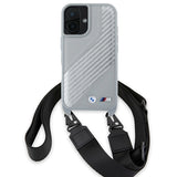 BMW M Edition Carbon Stripe & Strap iPhone 16 Case - Grå