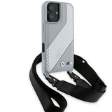 BMW M Edition Carbon Stripe & Strap iPhone 16 Case - Grå