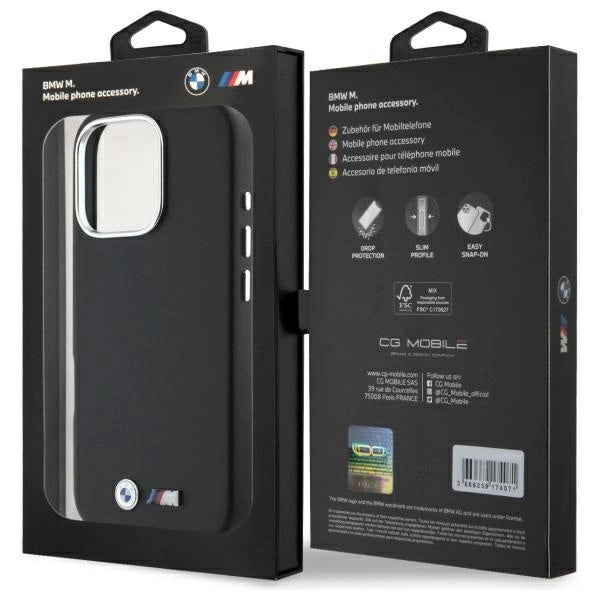BMW M Smooth Full Wrapped Metal MagSafe Case til iPhone 16 Pro Max - sort