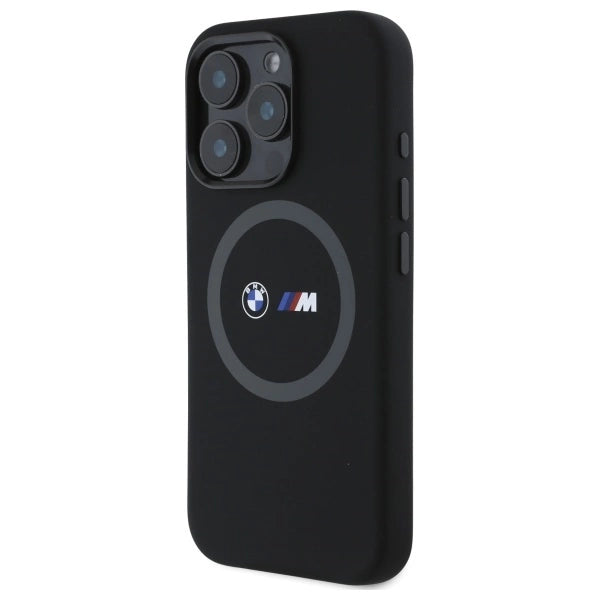 BMW M Silicone Printed Ring MagSafe Case til iPhone 16 Pro - sort