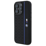 BMW silikone Hexagon Blue Line MagSafe Case til iPhone 16 Pro Max - sort
