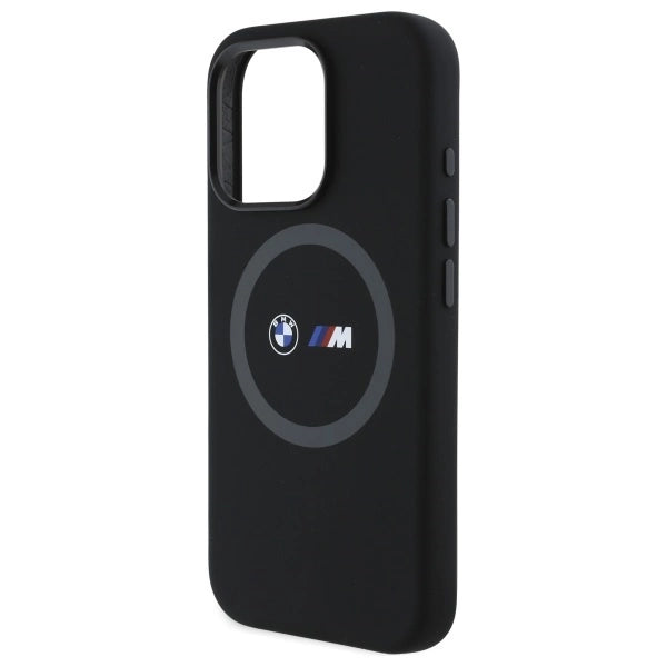 BMW M Silicone Printed Ring MagSafe Case til iPhone 16 Pro Max - sort