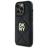 DKNY Quilted Stack Logo iPhone 14 Pro Case - Black