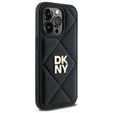 DKNY Quilted Stack Logo iPhone 14 Pro Case - Black