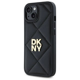 DKNY Quilted Stack Logo iPhone 14 Case - Black