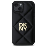 DKNY Quilted Stack Logo iPhone 14 Case - Black