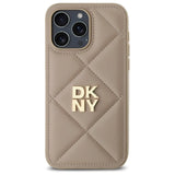 DKNY Quilted Stack Logo iPhone 14 Pro Max Case - Beige