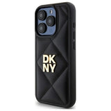 DKNY Quilted Stack Logo iPhone 15 Pro Case - Black