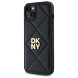 DKNY Quilted Stack Logo iPhone 15 Plus Case - Black