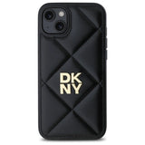 DKNY Quilted Stack Logo iPhone 15 Plus Case - Black