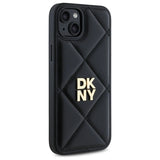 DKNY Quilted Stack Logo iPhone 15 Plus Case - Black
