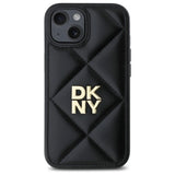 DKNY Quilted Stack Logo iPhone 15 Case - Black