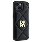 DKNY Quilted Stack Logo iPhone 15 Case - Black