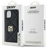 DKNY Quilted Stack Logo iPhone 15 Case - Black