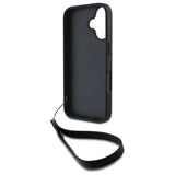 DKNY Wrist Strap Stock Logo iPhone 16 Case - Black