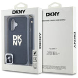 DKNY Wrist Strap Stock Logo iPhone 16 Case - Black
