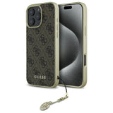 Guess 4G Charms Collection case til iPhone 16 Pro - brun