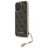 Guess 4G Charms Collection case til iPhone 16 Pro - brun