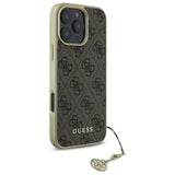 Guess 4G Charms Collection case til iPhone 16 Pro - brun