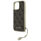 Guess 4G Charms Collection case til iPhone 16 Pro - brun