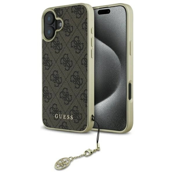 Guess 4G Charms Collection case til iPhone 16 - brun