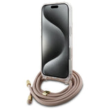 Guess Crossbody Cord 4G Print iPhone 16 Case - Pink
