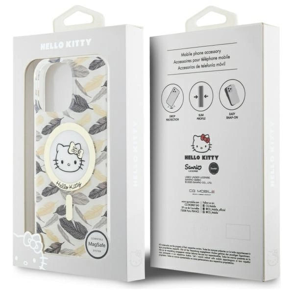 Hello Kitty IML Golden Leaves MagSafe Case for iPhone 16 Pro Max - White