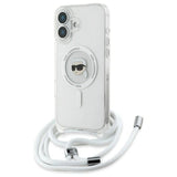 Karl Lagerfeld Crossbody IML Karl Head Magsafe Case for iPhone 16 - Clear