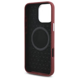Mercedes Silicone White Stripe MagSafe Case for iPhone 16 Pro Max - Red