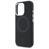 Mercedes Silicone Tonal Logo MagSafe iPhone 16 Pro Max Case - Black