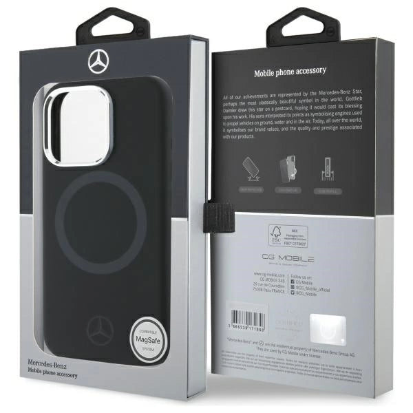 Mercedes Silicone Tonal Logo MagSafe iPhone 16 Pro Max Case - Black