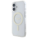 Guess GUHMP16MHFGERET iPhone 16 Plus 6.7" gennemsigtigt hårdkasse IML Glitter Circle MagSafe