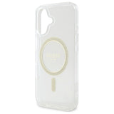 Guess GUHMP16MHFGERET iPhone 16 Plus 6.7" gennemsigtigt hårdkasse IML Glitter Circle MagSafe