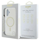Guess GUHMP16MHFGERET iPhone 16 Plus 6.7" gennemsigtigt hårdkasse IML Glitter Circle MagSafe