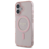 Guess GUHMP16SHFGEREP iPhone 16 6.1" pink/pink hardcase IML Glitter Circle MagSafe